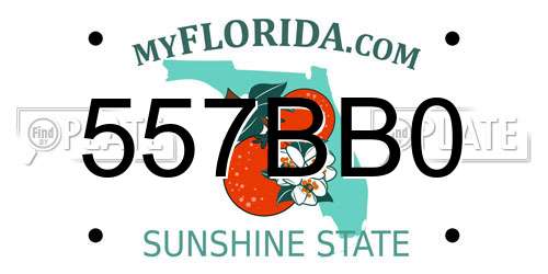 557BB0 Florida License Plate