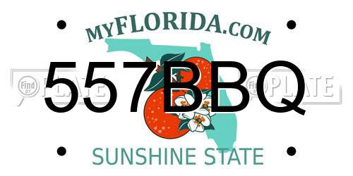 557BBQ Florida License Plate