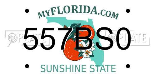 557BS0 Florida License Plate