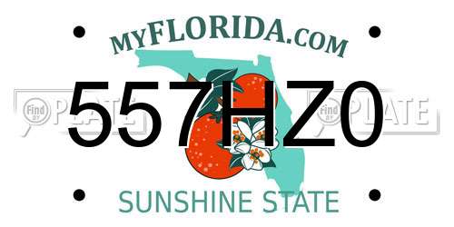 557HZ0 Florida License Plate