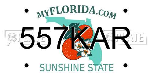 557KAR Florida License Plate