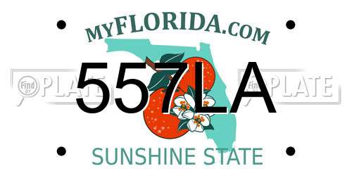 557LA Florida License Plate