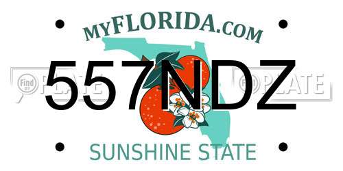 557NDZ Florida License Plate