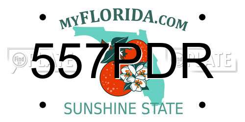 557PDR Florida License Plate