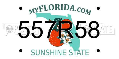 557R58 Florida License Plate