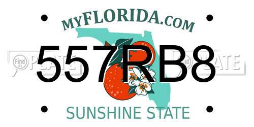 557RB8 Florida License Plate