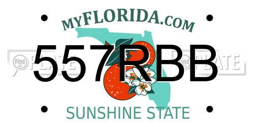 557RBB Florida License Plate
