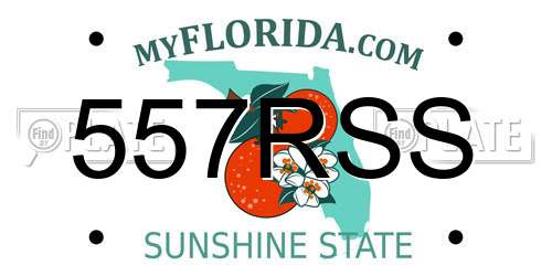 557RSS Florida License Plate