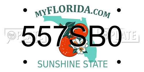 557SB0 Florida License Plate