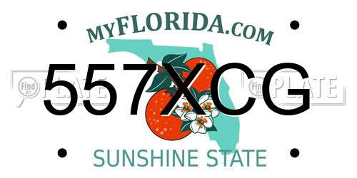 557XCG Florida License Plate