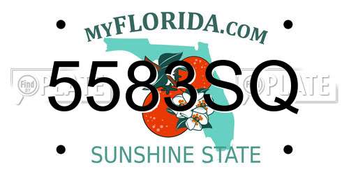 5583SQ Florida License Plate
