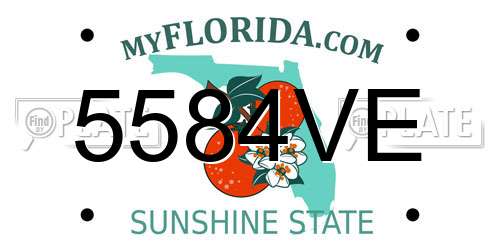 5584VE Florida License Plate