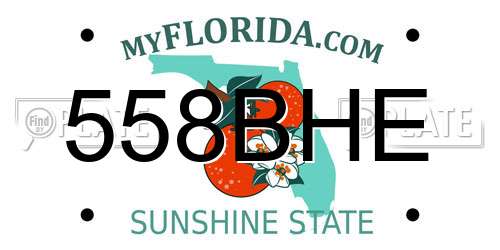 558BHE Florida License Plate