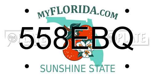558EBQ Florida License Plate
