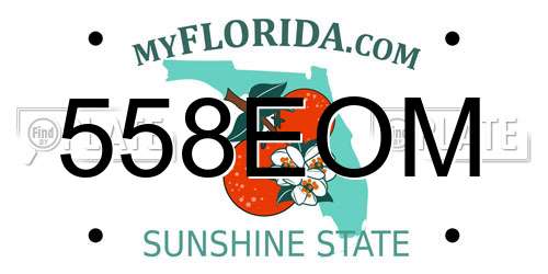 558EOM Florida License Plate