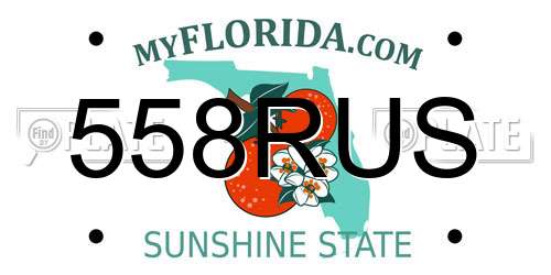 558RUS Florida License Plate