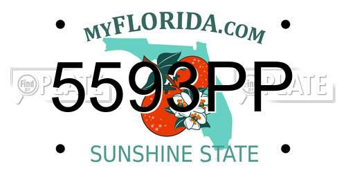 5593PP Florida License Plate