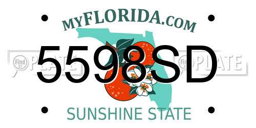 5598SD Florida License Plate