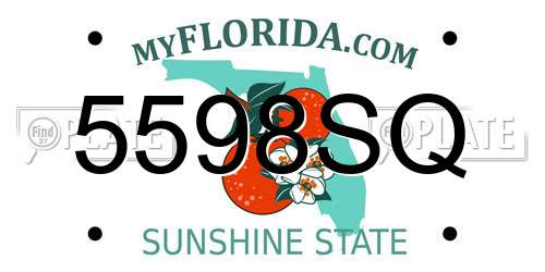 5598SQ Florida License Plate