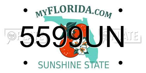 5599UN Florida License Plate