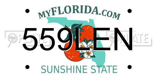 559LEN Florida License Plate