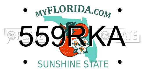 559RKA Florida License Plate
