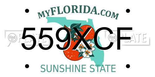 559XCF Florida License Plate