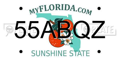 55ABQZ Florida License Plate