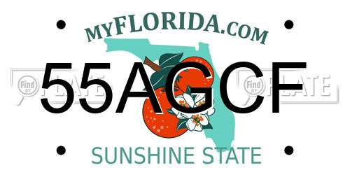 55AGCF Florida License Plate