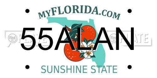 55ALAN Florida License Plate