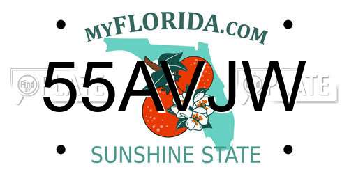 55AVJW Florida License Plate