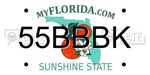 55BBBK Florida License Plate