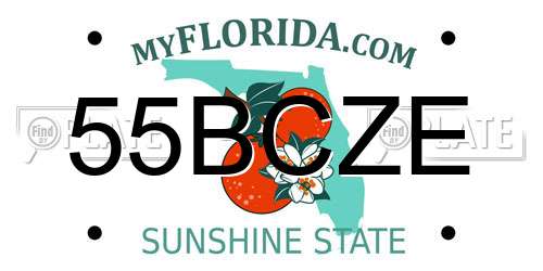 55BCZE Florida License Plate