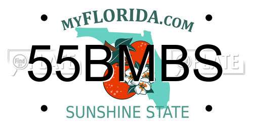 55BMBS Florida License Plate