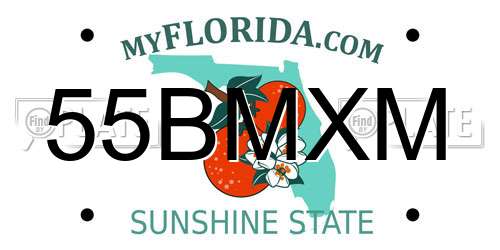 55BMXM Florida License Plate
