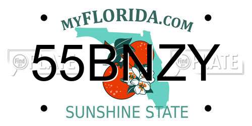 55BNZY Florida License Plate