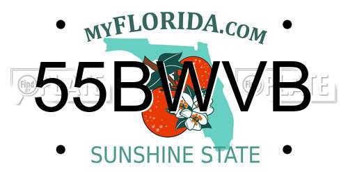 55BWVB Florida License Plate
