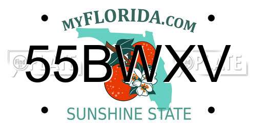 55BWXV Florida License Plate