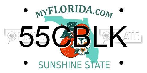 55CBLK Florida License Plate