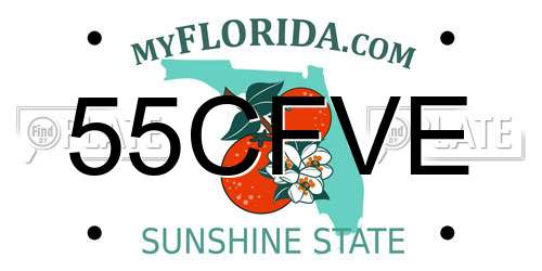55CFVE Florida License Plate