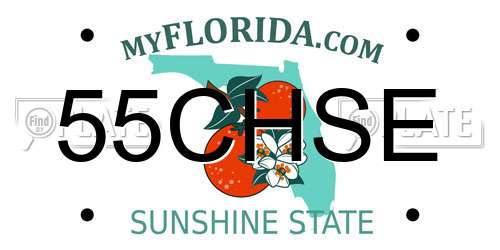 55CHSE Florida License Plate