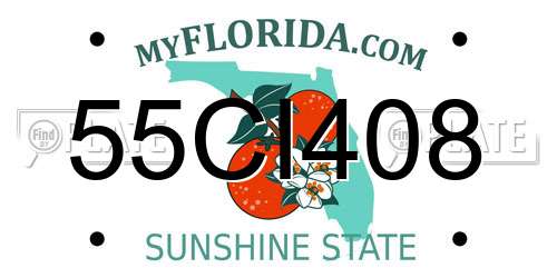 55CI408 Florida License Plate