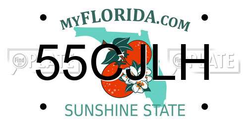 55CJLH Florida License Plate