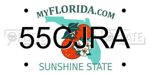 55CJRA Florida License Plate