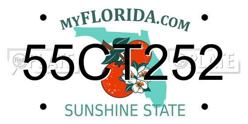 55CT252 Florida License Plate