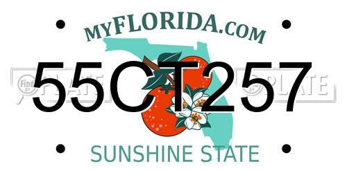 55CT257 Florida License Plate