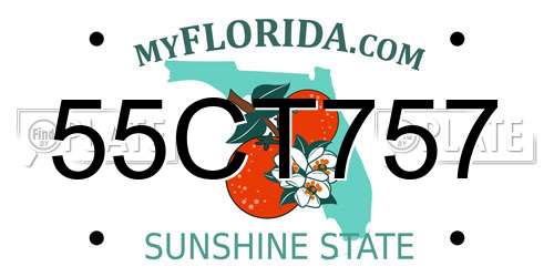 55CT757 Florida License Plate