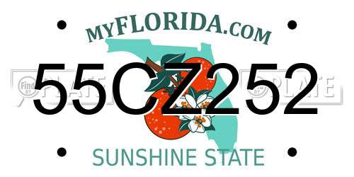 55CZ252 Florida License Plate