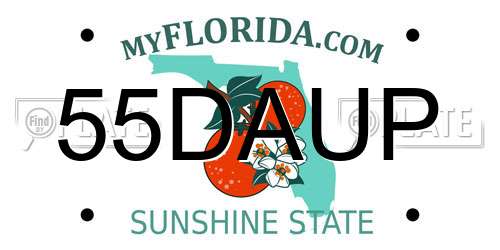 55DAUP Florida License Plate