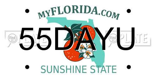 55DAYU Florida License Plate